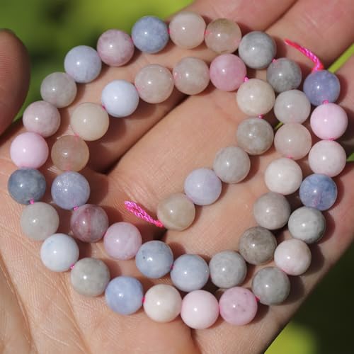 Natural Stone Beads 8mm Polished Round Smooth Gemstone Beads for Jewelry Making Supplies 15 Inch(45 Beads) (Morgan) - color: Morgan-45pcs