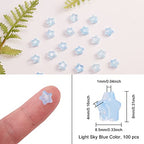 UR URLIFEHALL 100 Pcs Light Sky Blue Spray Painted Glass Star Beads for Earring Bracelet Necklace Jewelry DIY Craft Making - color: 100pcs-8x8.5x4mm-light sky blue star glass beads