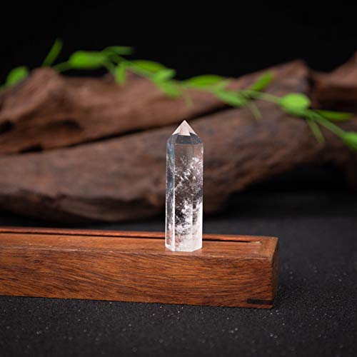 Luckeeper 3" Clear Quartz Crystal Wand Obelisk | Polished 6 Faceted Reiki Chakra Meditation Therapy,1PCS - size: 3" Tall