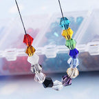 Bicone Crystal Beads Bulk Beaded Wholesale 4MM Beads Mix Lot of 1400pcs Faceted Crystal Glass Beads for Jewelry Making - color: 14 Colorfull Bicone Beads