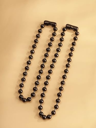 Sacina Y2k Aesthetic Emo Beaded Ball Chain Necklace, Gothic Punk Grunge Necklace, Christmas Jewelry Gift - color: Black, size: 20 in
