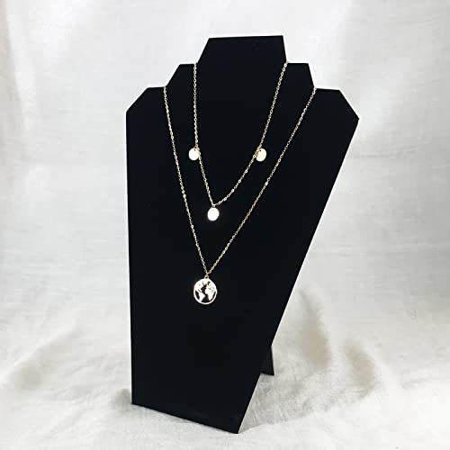 12pcs Necklace Display for Selling, 12.5" Jewelry Display Stand, Necklace Display Stands for Vendors, Black Velvet Foldable Necklace Bust