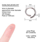 DanLingJewelry 1000 pcs 304 Stainless Steel 24 Gauge Open Jump Rings 4mm for Jewelry Making Connectors Jewelry Finding Stainless Steel Color - color: 1000 pcs - ф4mm δ 0.6mm