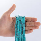 Natural Blue Turquoise Rectangle Tube Beads 4x13mm 38cm/str Loose Semi Gemstone Stone Beads for Making Bracelets Necklace Earrings - color: Blue Turquoise, size: 4x13mm Rectangle