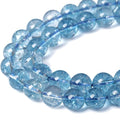 4mm 90pcs Blue Topaz Crystal Quartz Natural Stone Round Loose Beads for Jewelry Making DIY Bracelet Necklace Earrings (Blue Crystal, 4mm) - color: Blue Crystal, size: 4mm