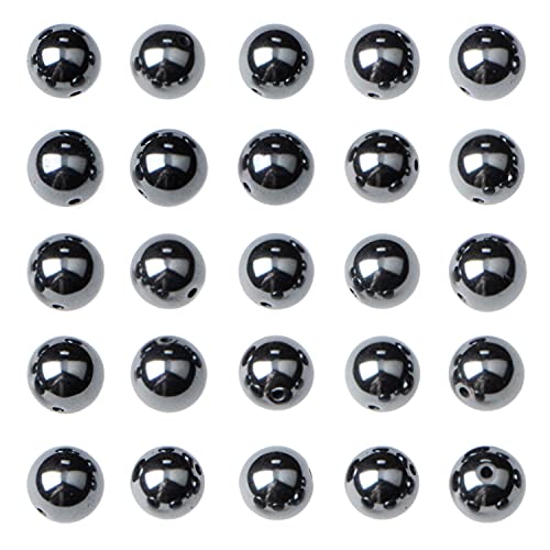 AD Beads 8mm Natural Round Loose Beads 110 Pieces, for Making 108 Mala Prayer Beads Necklace, Bracelet & Yoga Meditation, Jewelry Design (Hematite) - color: Hematite