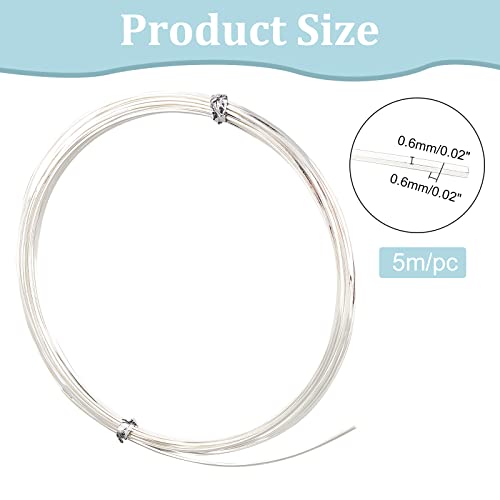 BENECREAT 23 Gauge 16 Feet Silver Square Copper Wire, Bendable Metal Craft Wire for Necklace Bracelet Making and Handmade Project - color: Silver, size: 23 Gauge