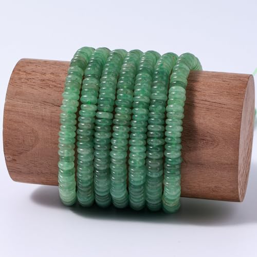 Natural Green Aventurine Disk Stone Spacer Beads 6x2mm 38cm/str Flat Rondelle Loose Semi Gemstone Caps for Making Bracelets Necklace - color: Green Aventurine