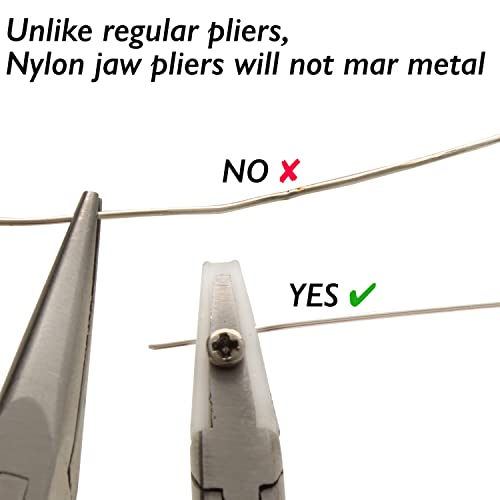 The Beadsmith Chain Nose Nylon Jaw Pliers – 5 inches (127mm) – Ergonomic Handle, Double Leaf Springs – Includes Replacement Heads – Jewelry Making Tool for Creating Bracelets, Earrings & Necklaces - style: Chain Nose