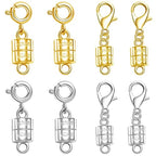 S925 Silver Magnetic Necklace Clasps, S925 Jewelry Making Connectors, Chain Extender Converters for Bracelets Necklace, 8 Pack (8pcs Golden Silvery A) - color: 8pcs golden silvery A