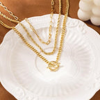 Carffordo Gold Plated Necklaces for Women - Dainty Layered 14K Gold Plated Stack Paperclip Rope Cuban Toggle Link Chain Choker Necklace Set Chunky Trendy Jewelry Gift - style: Layered-Necklace