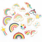 Bulk Gold Enamel Charms for Jewelry Making, Colorful Metal Charms Pendant for Bracelet Necklace and Crafting - color: Rainbow
