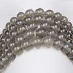 MJDCB 7A Natural Grey Agate Gemstone Round Stone Beads for Jewelry Making DIY Bracelet Necklace (10mm) - color: Gray Agate, size: 10mm