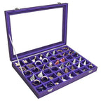 Siveit Jewelry Tray Organizer Box 48 Grid Jewelry Display Organizer Box with Transparent Lid Rings Earrings Necklaces Pendants Display Box Suitable for Women and Girls (48 Grid, Purple) - color: Purple
