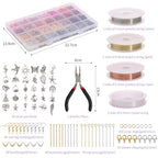 QUEFE 1800pcs 56 Colors Crystal Beads, Ring Making Kit, Gemstone Chip Beads Irregular Natural Stone with Jewelry Making Supplies for DIY Craft Bracelet Necklace Earrings, Craft Gifts - color: 56 Colors