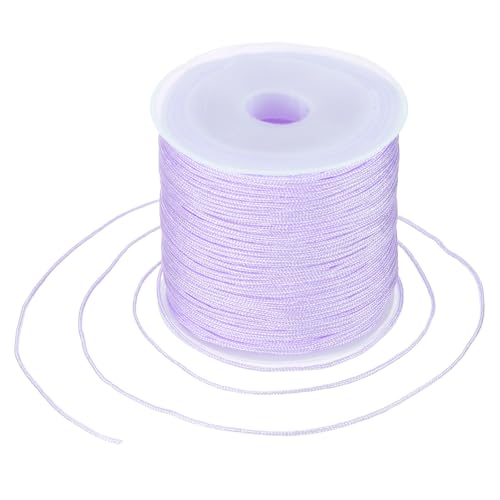 MECCANIXITY 0.8mm Nylon String for Bracelets, 44 Yards Satin Nylon Beading Thread Chinese Knotting Cord for Jewelry Making DIY Craft Beading Friendship Necklace Bracelet(Light Purple) - color: Light Purple, size: 0.8mm