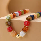 BOMAIL 4PCS Chunky Acrylic Beads Necklaces for Women Boho Colorful Resin Bead Choker Necklaces Set Big Bead Choker Necklace Fashion Trendy Summer Beach Necklaces Jewelry - color: A