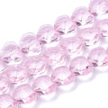 Cheriswelry 100pcs Pearl Pink Heart Glass Beads 14mm Transparent Faceted Love Heart Beads Crystal Loose Spacer Beads for DIY Earring Bracelet Necklace Jewelry Making - color: Pearl Pink