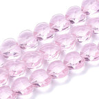 Cheriswelry 100pcs Pearl Pink Heart Glass Beads 14mm Transparent Faceted Love Heart Beads Crystal Loose Spacer Beads for DIY Earring Bracelet Necklace Jewelry Making - color: Pearl Pink