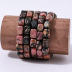 Natural Large Rhodochrosite Cube Stone Beads 8x11mm 38cm/str Loose Semi Gemstone Stone Square Beads for Making Bracelets Necklace - color: Rhodochrosite