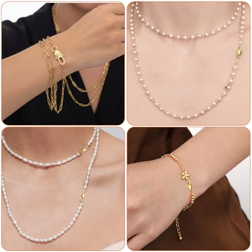 10 Pcs 18k Gold Plated Lobster Claw Clasps, with Closed Jump Rings, Jewelry Findings, Suitable for Necklace Clasps, Bracelet Closures, DIY Ideal for Beginners and Jewelry Making Enthusiasts (Golden)