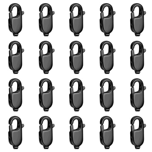 20PCS 9MM Black Lobster Clasps, 316 Stainless Steel Lobster Claw Clasps Bulk for Necklace Bracelet Jewelry Making DIY Craft - color: Black, size: 9MM