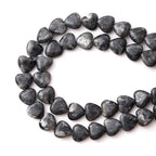 10mm Natural Black Labradorite Stone Beads Heart Shape DIY Loose Gemstone Energy Healing Crystal Charms for Jewelry Making Handmade - color: Black Labradorite