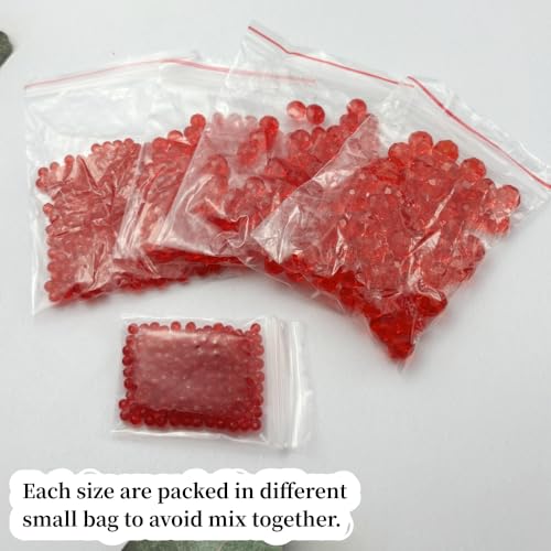 600pcs Crystal Glass Beads 3mm 4mm 6mm 8mm 10mm Rondelle Faceted Crystal Beads Spacer Beads for Necklace Bracelet Earrings DIY Jewelry Crafts Making Supplies(Red) - color: Red