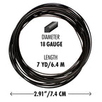 The Beadsmith Square Craft Wire - Medium Temper Beading Wire, Black Color, 18 Gauge, 7 Yards - color: Black, size: 18 Gauge, 7 Yard Coil