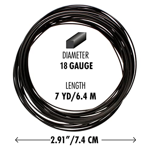 The Beadsmith Square Craft Wire - Medium Temper Beading Wire, Black Color, 18 Gauge, 7 Yards - color: Black, size: 18 Gauge, 7 Yard Coil