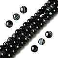 100pcs 6mm Black Stripe Agate Beads Natural Gemstone Beads Round Loose Beads for Jewelry Making - color: Black Stripe Agate, size: 6mm