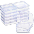 SATINIOR 12 Pack Clear Plastic Beads Storage Containers Box with Hinged Lid for Beads and More (2.75 x 2.75 x 0.67 Inch) - size: 2.75 x 2.75 x 0.67 Inch