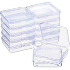 SATINIOR 12 Pack Clear Plastic Beads Storage Containers Box with Hinged Lid for Beads and More (2.75 x 2.75 x 0.67 Inch) - size: 2.75 x 2.75 x 0.67 Inch