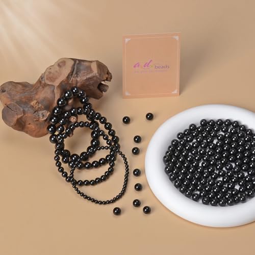 AD Beads Handmade Gemstone Stretch Elastic Bracelet Crystal Healing Reiki Nature's Beauty and Spiritual Essence Unisex - color: Black Onyx, size: 6mm