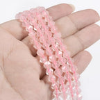 Rose Quartz 6mm Gemstone Triangle Faceted Round Loose Beads Strand 15.5" DIY Jewelry Making - color: Rose Quartz