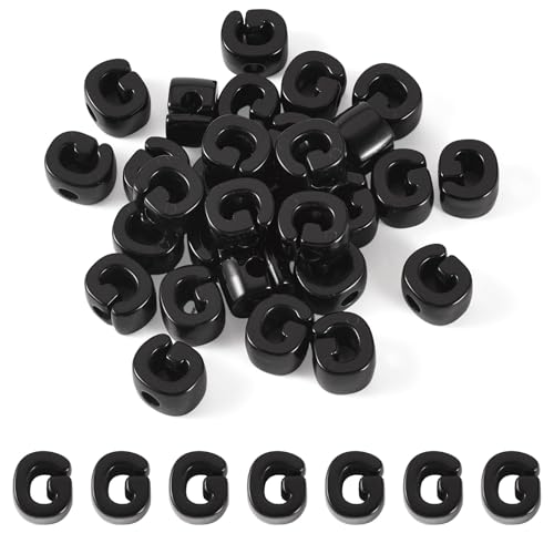 Craftora 30Pcs 20mm Black Large Letter Beads, Acrylic Big Alphabet Beads, Jumbo Initial Letter G Bead with Large Hole for Friendship Bracelets Keychain Bag Charms Shoelaces - color: Letter G