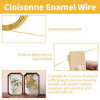 WINUSD Cloisonne Wire 20m Gold & Silver (1x0.3mm) | Jewelry Making Tools Kit with 2 Wire Straightening Boards for DIY Metalwork, Home Decor, Crafting Gifts, Artisan Supplies & Beginners/Professionals