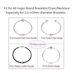 Clip Stopper Charms Sterling Silver Rondelle Spacer Bead Charm Stopper Charm for Pandora Charm Bracelets - color: Rose Gold-Plated ( 4 pcs)