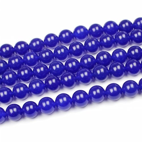 MJDCB Natural Stone Beads Sapphire Jade Round Loose Beads for Jewelry Making DIY Bracelet Necklace (6mm) - color: Sapphire Jade, size: 6mm