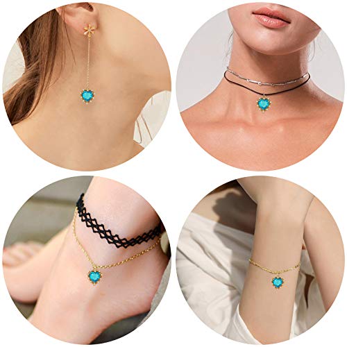 Crystal Zirconia Gold Plated Brass Charms for Jewelry Making Bracelet Necklace Earring Pendant Craft Supplies DIY Accessories - color: HeartA-Blue-5Pcs