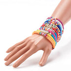 Ornaland 12 PCS Heishi Surfer Bracelets Polymer Clay Heishi Beads Stretch Bracelets Bohemia Bracelets Summer Beach Jewelry for Women Men