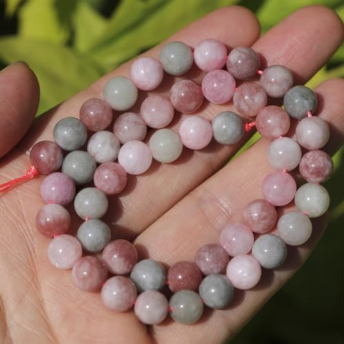 Natural Stone Beads 8mm Polished Round Smooth Gemstone Beads for Jewelry Making Supplies 15 Inch(45 Beads) (Alashan) - color: Alashan-45pcs