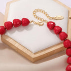 Bocar Necklace for Women, Multi Layer Statement Necklace, Long Chain Chunky Bib Seed Beads Necklace, Necklace Earring Set for Women Gift (NK-10693) - color: Red-set