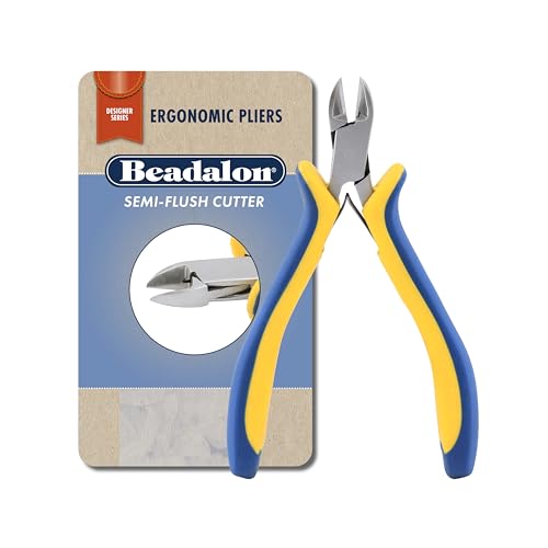 Beadalon Ergo Semi-Flush Cutter – Wire Cutters for Jewelry Making & Beading, 5.25 in - style: Semi-Flush Cutter