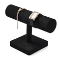 Oirlv Microfiber T-bar Bracelet Watch Organizer Display Stand Professional Jewelry Bracelet Display for Selling (Black,Microfiber) - color: Black