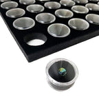 Ikee Design Jewelry Storage Tray Insert, 50 Gemstone Display Jars, Black Foam Liner, Home Organization, 14 1/4 x 7 3/4 x 3/4 in - color: Black Foam (50 Jars Only)