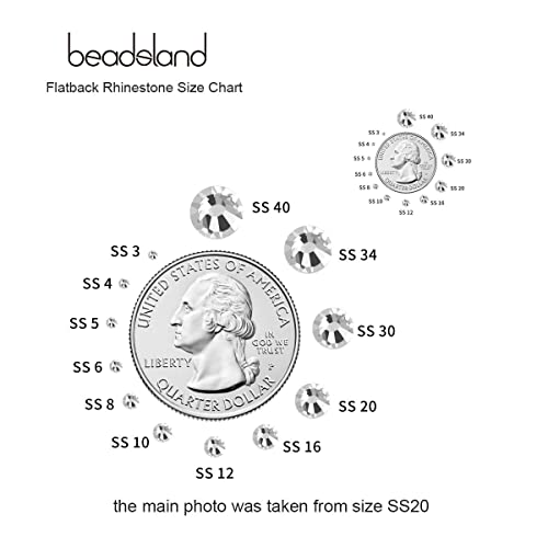 beadsland 1440pcs Flat Back Crystal Rhinestones Round Gems for Nail Art and Craft Glue Fix, CrystalAB, SS10, 2.7-2.9mm - color: Crystal AB, size: SS10/1440pcs