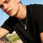 Number Necklaces Personalized Necklaces 18K Gold Plated Initial Number Pendant Stainless Steel Chain Sports Necklaces for Men Women - color: Gold, style: 4