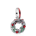 925 Sterling Silver Charms for Bracelets Gold Love and Heart Charms Cherry Blossom Dangle Beads Jewelry for Women - color: Christmas Wreath