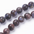 62Pcs Natural Glaucophane Beads 4mm Round Gemstone Beads Smooth Stone Loose Bead for DIY Bracelets Necklace Earrings Jewelry Making - color: Natural Glaucophane, size: 4mm
